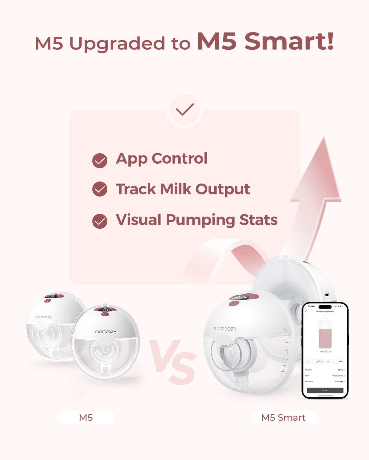 M5 Smart Bra Bundle: Double M5 Smart Breast Pump and Jelly Strip Bra(YN46)